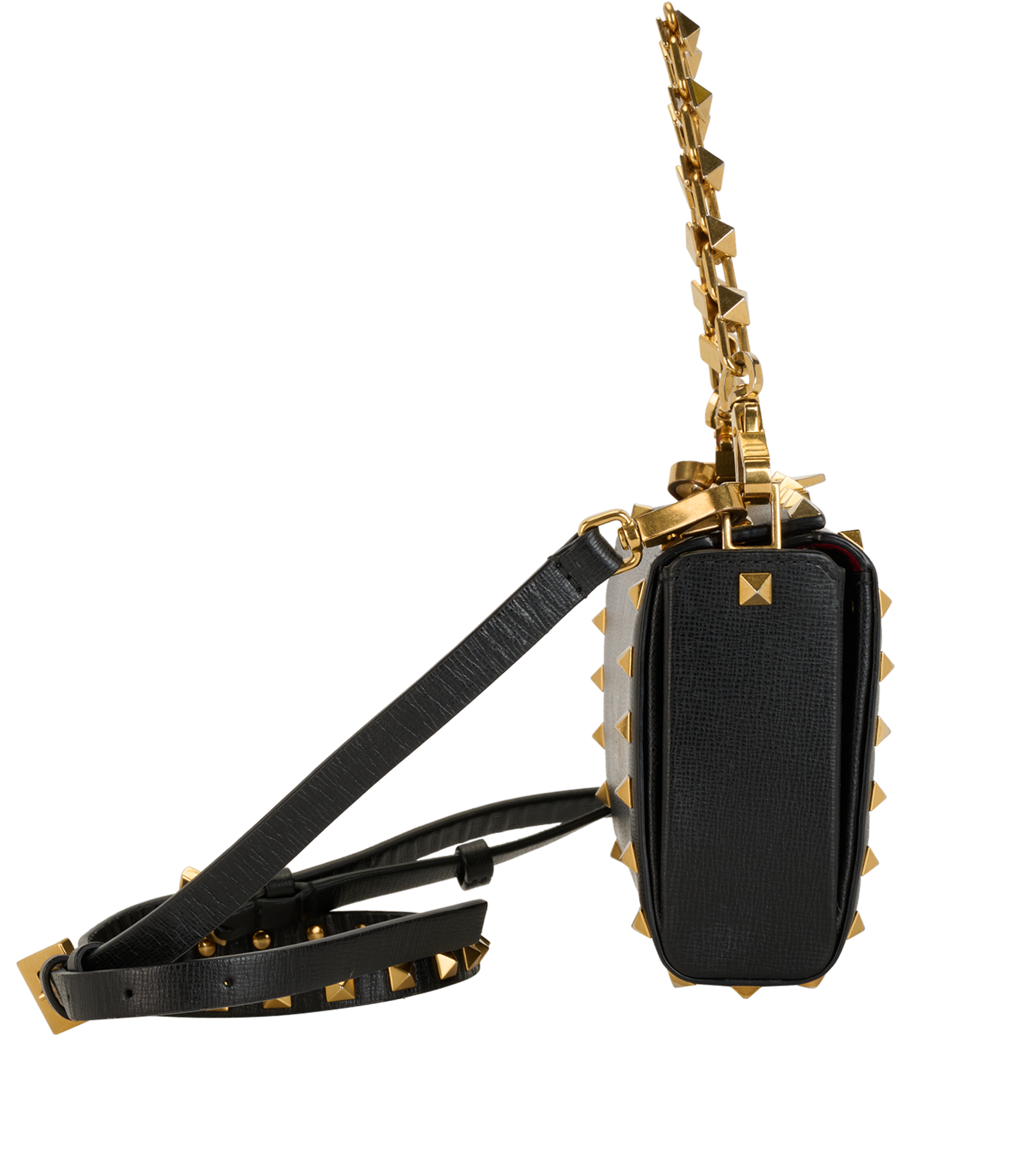 Alcove Box Rockstud, &pound;550, Handbags, Black, Leather, Bottom view